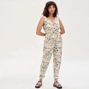 Lucy & Yak Juni Boilersuit Jumpsuit 'Wish You Were Here' City Print Size 18